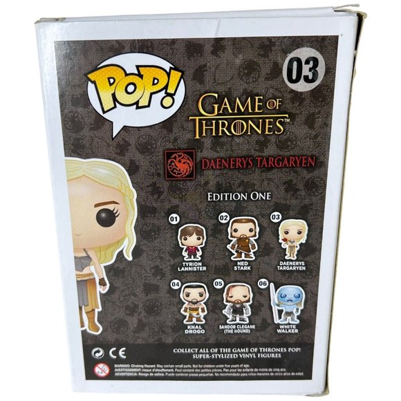 Funko Pop Game Of Thrones #03 Daenerys Targaryen Green Dragon Red Wings New Box - Picture 10 of 12